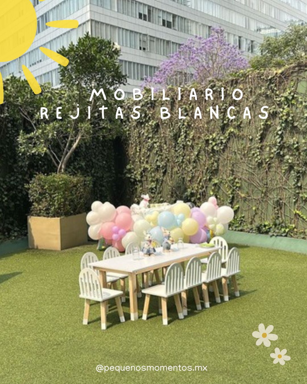Mobiliario Infantil Rejita Blanco | Elegancia y Versatilidad para Eventos